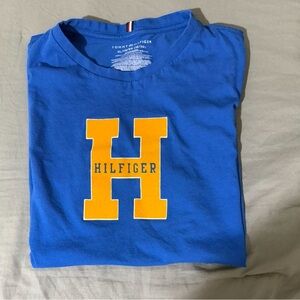 Tommy Hilfiger Kids Blue Tee with Yellow Logo